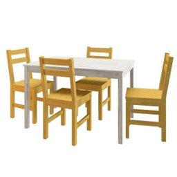 Mesa de Madeira Maciça com 4 Cadeiras Mandacaru Cabecasa MadeiraMadeira - 10