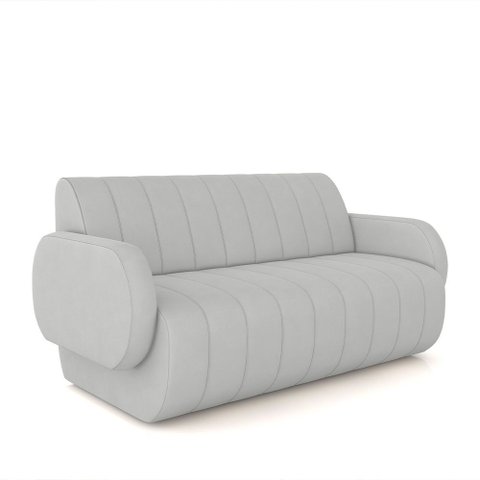Sofá Decorativo Living Sala de Estar Bornéu 148cm Pés de Madeira Veludo Cinza G33 - Gran Belo