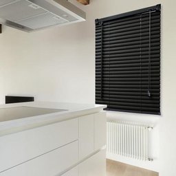 Persiana Horizontal PVC Preta 80 (L) x 220 (A) Cortina Completa C/ Kit de instalação 0,80 x 2,20 - 7
