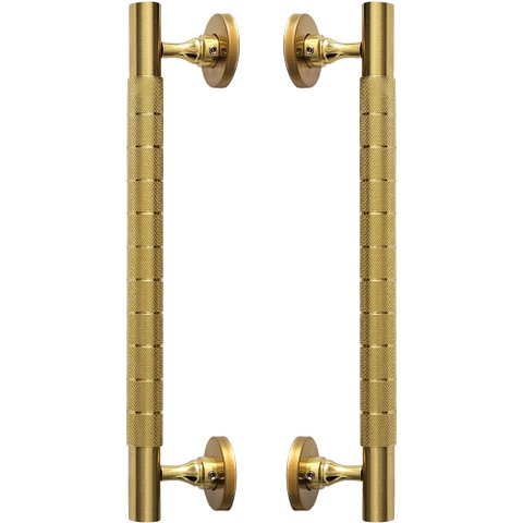 Puxador Duplo Chamonix 350mm Dourado para Porta Pivotante, Correr Vidro