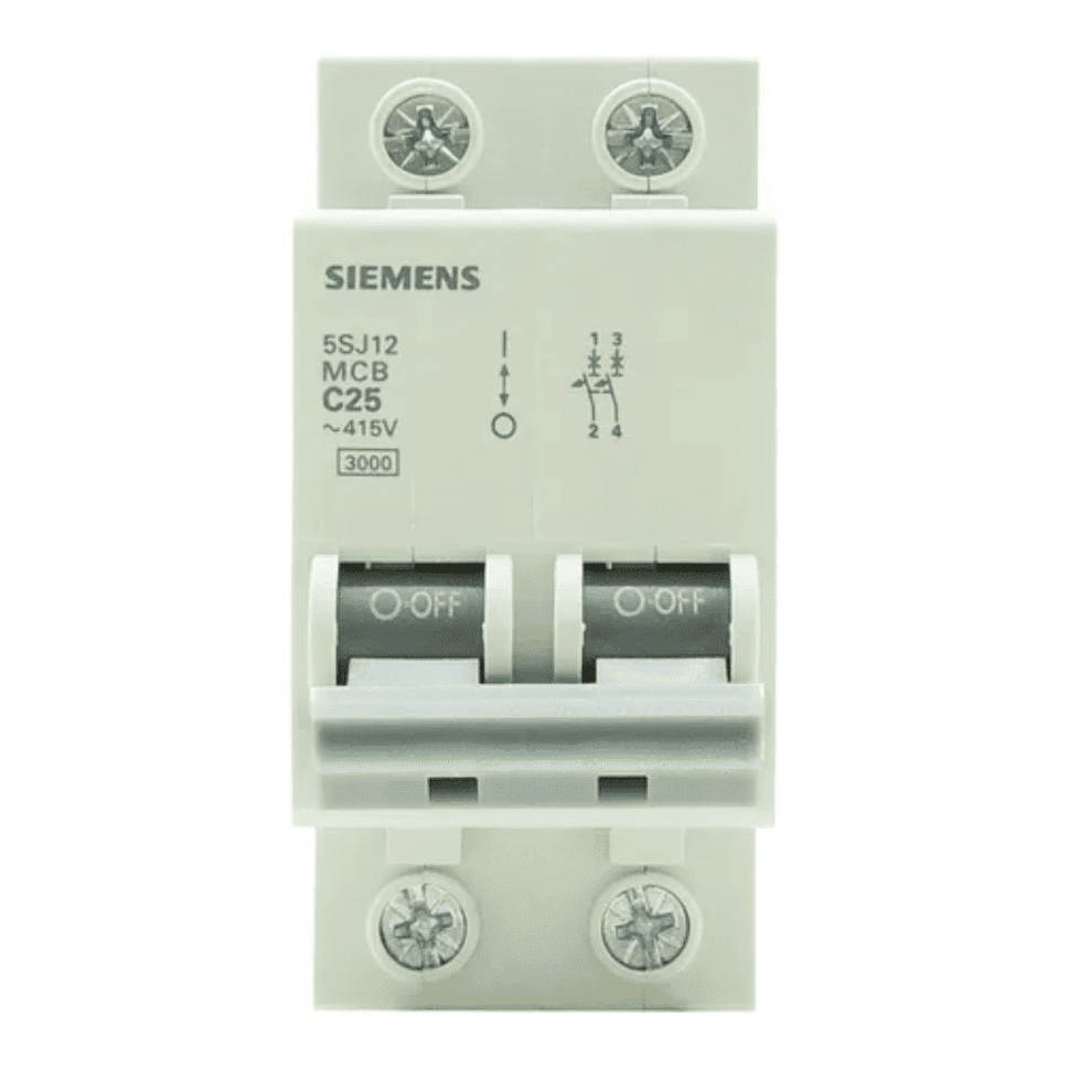 DISJUNTOR BIFÁSICO BIPOLAR MINI DIN CURVA C 5SJ1 SIEMENS:25A - 1