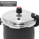 Ver imagem 5 de Panela de Pressão 4,5 Litros Antiaderente Fechamento Externo + Descanso Redondo + Concha de Silicone