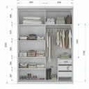 Ver imagem 4 de Guarda Roupa Casal com Espelho 2 Portas 3 Gavetas Sevilha Branco