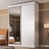 Guarda Roupa Casal com Espelho 2 Portas 3 Gavetas Sevilha - 1