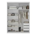 Ver imagem 2 de Guarda Roupa Casal com Espelho 2 Portas 3 Gavetas Sevilha Branco