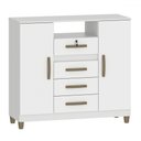 Ver imagem 2 de Cômoda Angra 2 Portas 4 Gavetas Branco - Fellicci