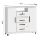 Ver imagem 4 de Cômoda Angra 2 Portas 4 Gavetas Branco - Fellicci