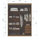 Ver imagem 4 de Guarda Roupa Casal com Espelho 2 Portas 3 Gavetas Sevilha