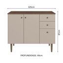 Ver mais imagens de Balcão Gabinete 3 Portas 1 Gaveta Rustic/crema Gourmet Madesa Rustic/crema