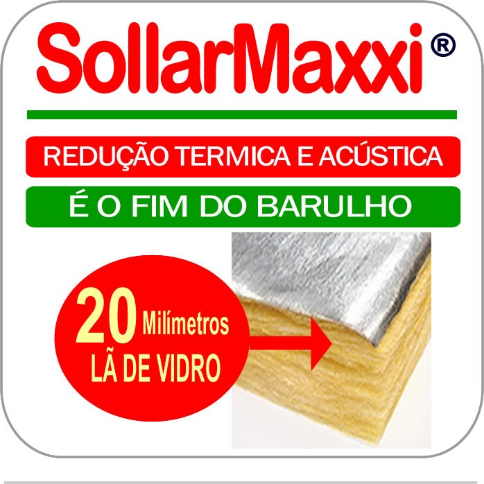 Manta Termica e Acústica Lã de Vidro 20 mm SolarMaxxi (30 m²) + Fita - Kit 5 rolos - 3