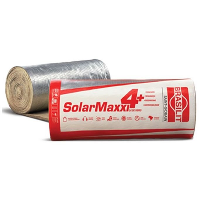 Manta Termica e Acústica Lã de Vidro 20 mm SolarMaxxi (30 m²) + Fita - Kit 5 rolos - 1
