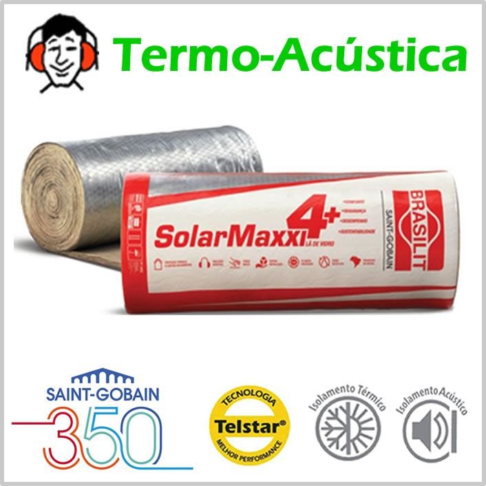 Manta Termica e Acústica Lã de Vidro 20 mm SolarMaxxi (30 m²) + Fita - Kit 5 rolos - 2