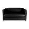 Sofá Pequeno 2 Lugares 1,20 M Sintetico Preto Matrix - 2
