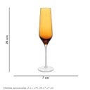 Ver mais imagens de Jogo 2 Peças Taça de Vidro 195ml Âmbar 26x7x7cm Vinho Água Espumante Champagne