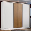 Ver imagem 1 de Guarda Roupa Casal 100% Mdf Madesa Zurique 3 Portas de Correr - Branco/branco/rustic