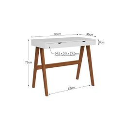 Escrivaninha 2 Gavetas 100% MDF Iza Espresso Móveis - 7