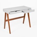 Ver imagem 6 de Escrivaninha Mesa Escritório Iza 2 Gavetas 100% MDF 90cm Espresso Móveis Branca e Amêndoa