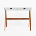 Ver imagem 3 de Escrivaninha Mesa Escritório 100% MDF Iza 2 Gavetas 90cm Espresso Móveis Branca e Amêndoa