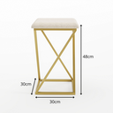 Ver imagem 4 de Banqueta Z Baixa 48cm com Armação de Metal Dourado Estofado Bege