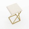 Banqueta Z Baixa 48cm com Armação de Metal Dourado Estofado Bege - 3