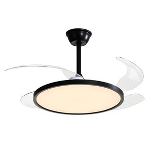 Ventilador de Teto Aliseu Lótus Bivolt Preto com Controle Remoto