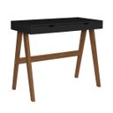 Ver imagem 2 de Escrivaninha Mesa Escritório 100% MDF Iza 2 Gavetas 90cm Espresso Móveis Preto e Amêndoa