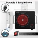 Ver imagem 5 de Vbgk Cooktop Elétrico Portátil 1800w com 9 Níveis de Potência e Timer (preto)