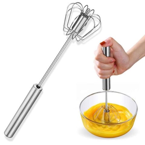 Batedor Mixer Fuê Inox Giratório para Ovos e Massas Aço Inoxidável Cozinha Inox Yeet