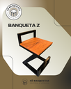 Ver imagem 3 de Banqueta Alta Industrial Z 65cm Peroba Rosa Maciça e Aço Preto Fosco Só Banquetas