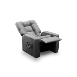 Poltrona do Papai Reclinável Itália Suede Cinza Adonai Estofados - 2