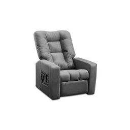 Poltrona do Papai Reclinável Itália Suede Cinza Adonai Estofados - 4