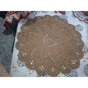 Ver imagem 2 de Tapete Crochê Redondo Sala Quarto Flor Marrom 69x45