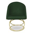 Ver imagem 4 de Kit 04 Cadeiras Poltrona de Jantar Bela Suede Verde Base Metálica Luxo Dourado - Pallazio