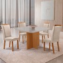 Ver imagem 7 de Mesa de Jantar Olimpia 90cm Tampo MDF Vidro Canto Copo com 4 Cadeiras Lorena