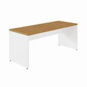 Ver imagem 2 de Mesa Escrivaninha 1,80 m X 0,70 m Pés Painel 100% MDF F5 Office Cor:Freijó com Branco