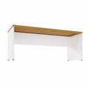 Ver imagem 4 de Mesa Escrivaninha 1,80 m X 0,70 m Pés Painel 100% MDF F5 Office Cor:Freijó com Branco