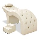 Ver imagem 3 de Maca Luxo em Courino Bege Capitone para Clinica de Estética Bz Home Decor