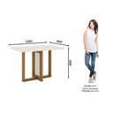 Ver imagem 5 de Conjunto: Mesa Sala Jantar Natalí C/ Tampo Madeirado C/ Vidro Curvo 120x80cm e 4 Cadeiras Malu