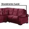 Sofá de Canto 2 e 3 Lugares Suede Vegetale Vinho Savana Pérola - 4