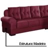 Sofá de Canto 2 e 3 Lugares Suede Vegetale Vinho Savana Pérola - 3