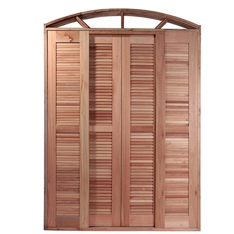 Porta Balcão de Correr de Madeira Itaúba Veneziana em Arco Bat.14 Cm- 2.35 (a) X 2.20 (l)
