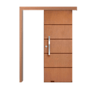 Ver imagem 1 de Porta de Correr Madeira 210x90 Frisada com Fechadura e Puxador Pontokit