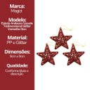 Ver imagem 4 de Conjunto Estrela Tridimensional Gliter Arabesco Vermelha 8cm Enfeite Árvore 9 Unidades - Magizi