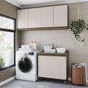 Ver imagem 1 de Lavanderia Modulada Connect 8 Portas 9 Prateleiras MDF 195cm Duna-Cristal
