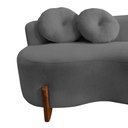 Ver mais imagens de Namoradeira Sofá Feijão Lounge 120cm Orgânica Suede Cinza
