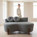 Ver imagem 2 de Namoradeira Sofá Feijão Lounge 120cm Orgânica Suede Cinza