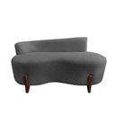 Ver imagem 4 de Namoradeira Sofá Feijão Lounge 120cm Orgânica Suede Cinza