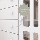 Ver imagem 6 de Conjunto Quarto Bebê Guarda Roupa Ariel 3 Portas Cômoda 4 Gavetas 1 Porta-100% MDF Branco com Bétula
