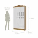 Ver imagem 4 de Conjunto Quarto Bebê Guarda Roupa Ariel 3 Portas Cômoda 4 Gavetas 1 Porta-100% MDF Branco com Bétula
