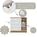 Ver imagem 7 de Conjunto Quarto Bebê Guarda Roupa Ariel 3 Portas Cômoda 4 Gavetas 1 Porta-100% MDF Branco com Bétula